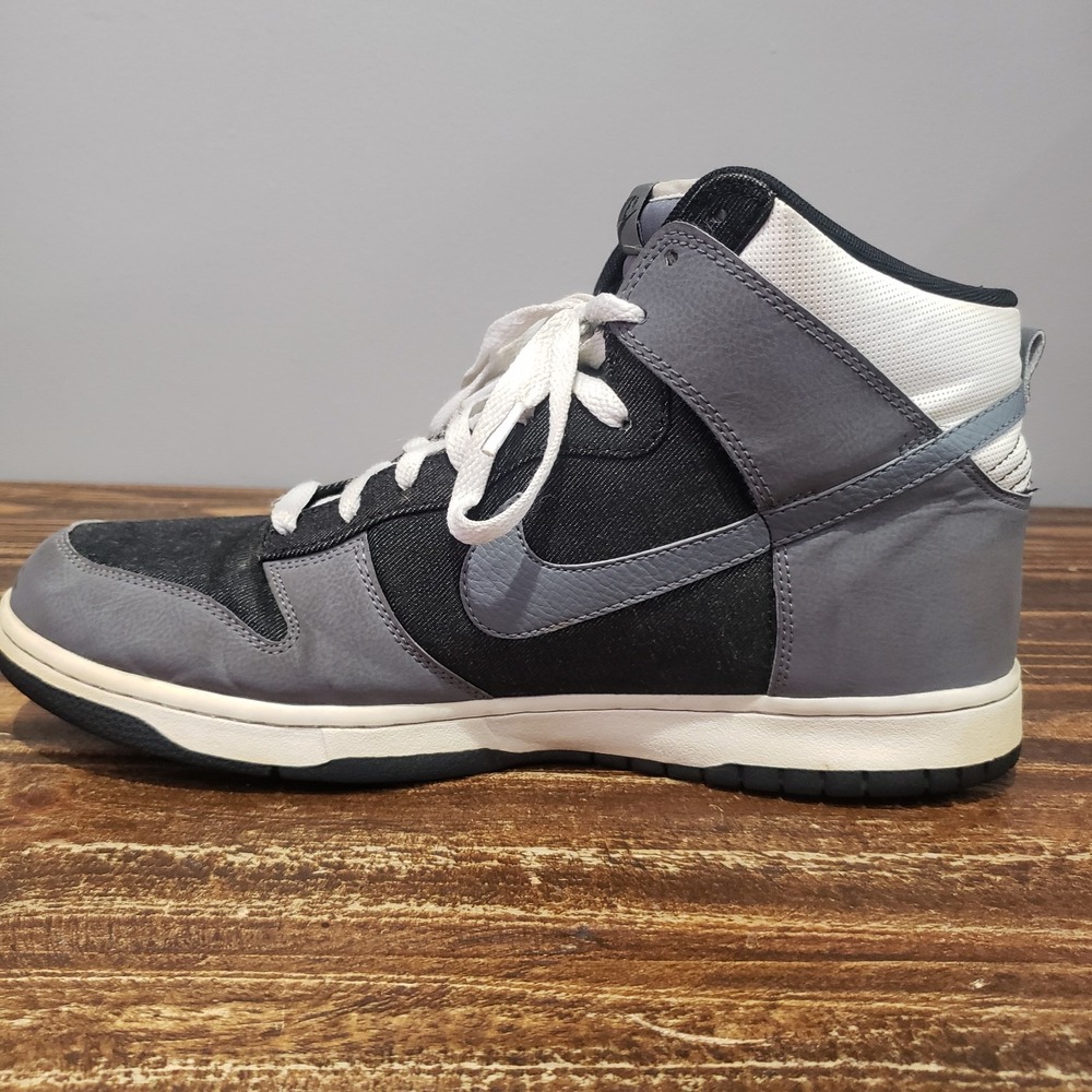 Nike Dunk High Black Grey White 317982-054 Mens Size 13 Sneakers - Picture 7 of 16